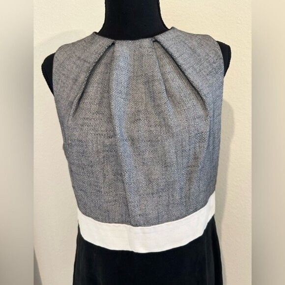 L'agence | Color Block Sheath Dress Linen Lambskin Size 10 - Picture 4 of 13